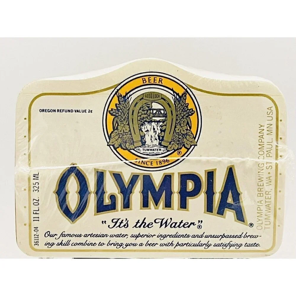 Vintage Olympia Beer Bottle Paper Labels Pack 11 oz Stubby Brewing Co. Tumwater